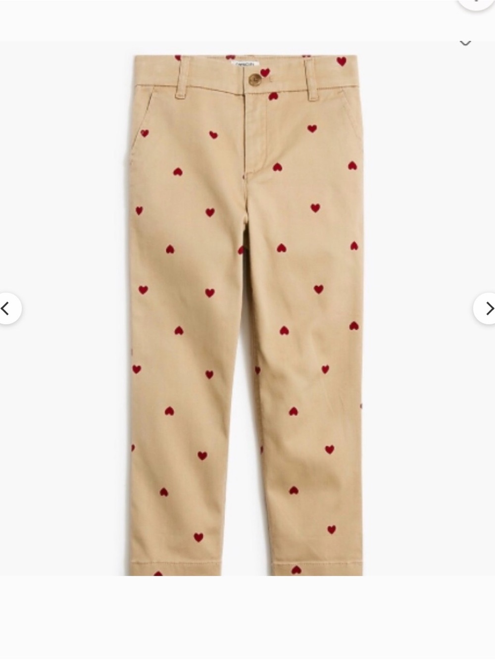 ❤️J. Crew kid’s brand CrewCuts Heart-Print Khaki Chino Pants❤️
